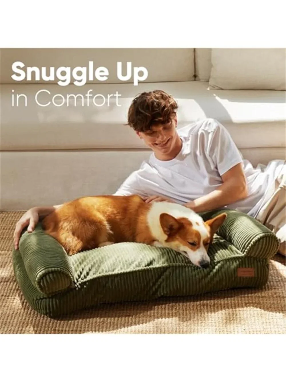 Orthopedic Pet Bed Couch Cat Small Dog Sofa Waterproof Washable Corduroy Bed
